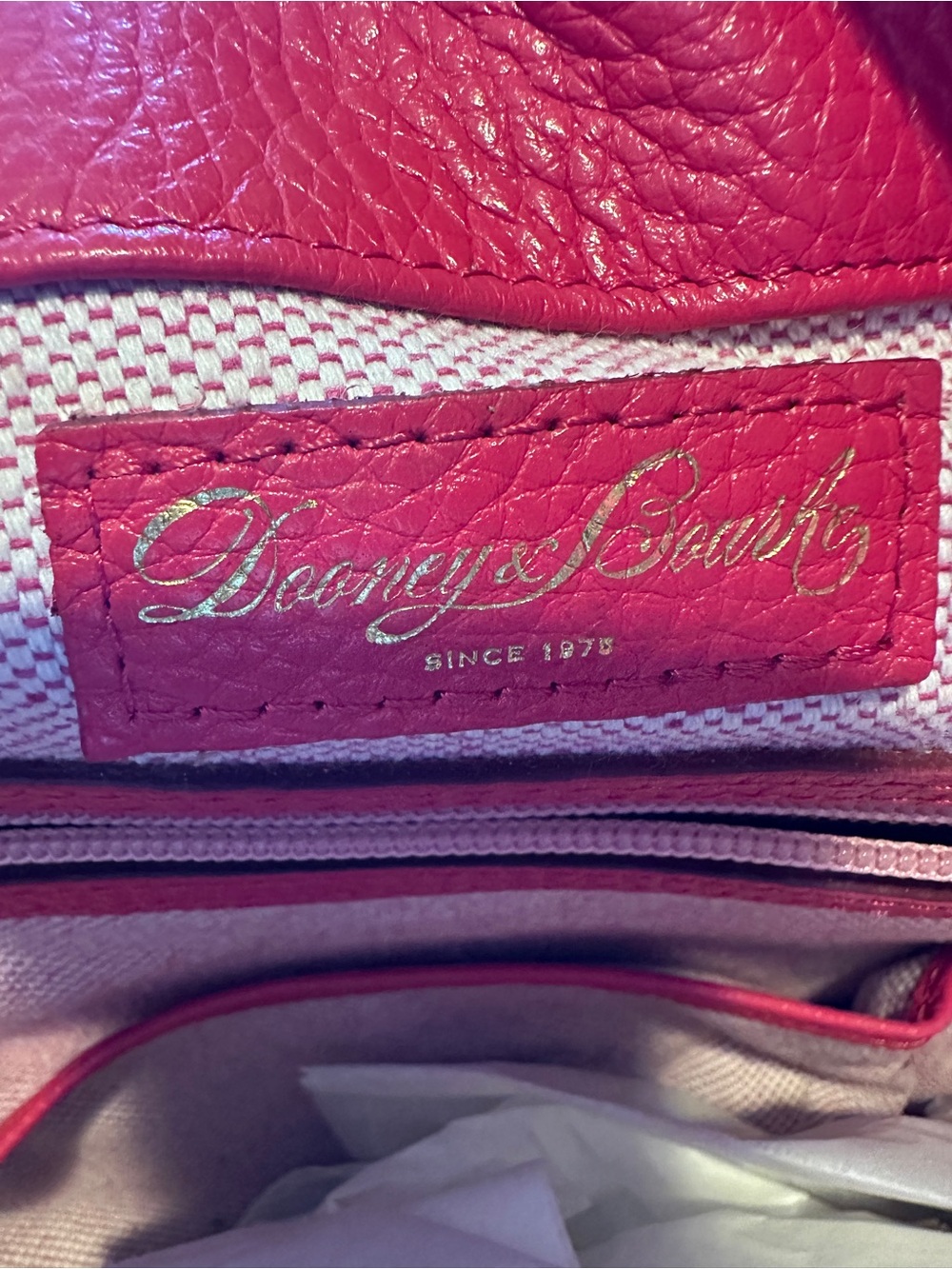 Dooney & Bourke Hot Pink Leather Shoulder Hobo with Gold Hardware - Picture 11 of 12